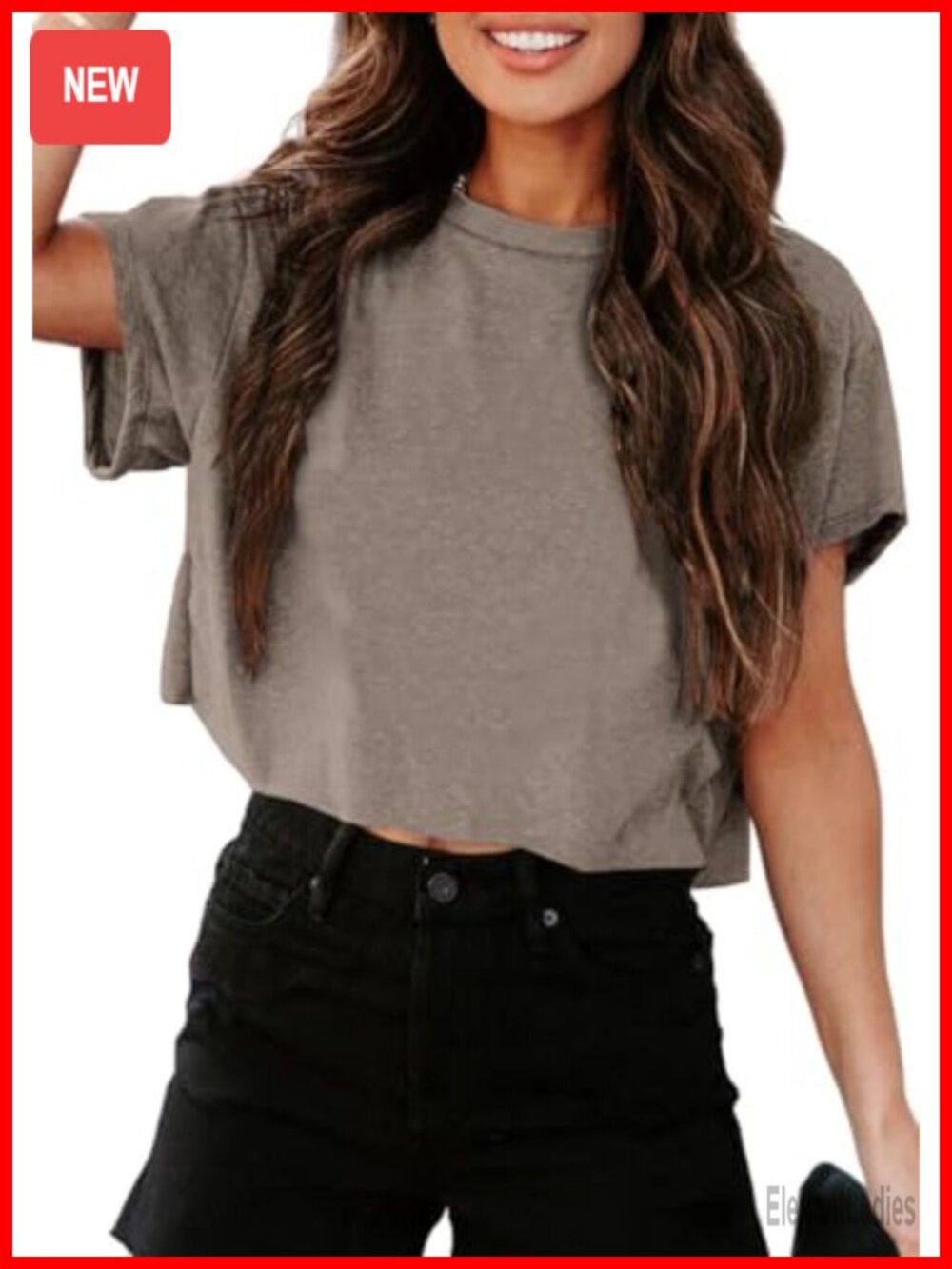 Womens Cropped T Shirt Short Sleeve Crew Neck Basic Summer Crop Top